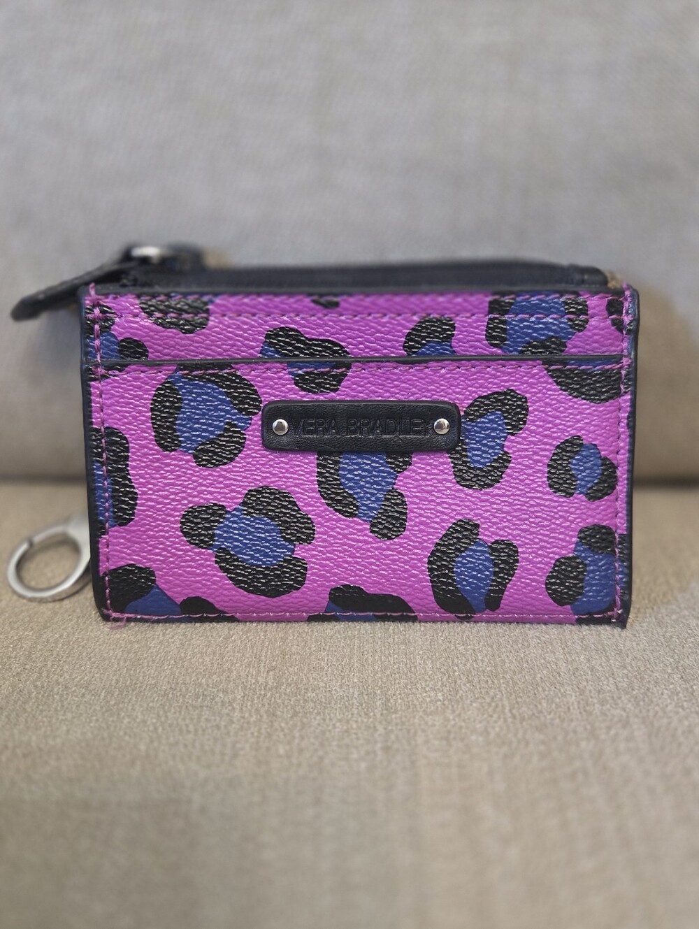 Vera Bradley Coin Purse in Petal Paisley Purple Cheetah Print